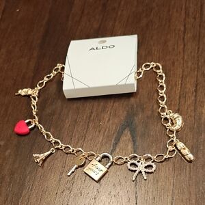 New ⚠️ Aldo Gold Charm Necklace with Red Heart